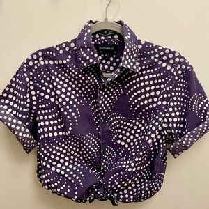 Vintage Hathaway Psychedelic Funky Polka Dot Button-Up